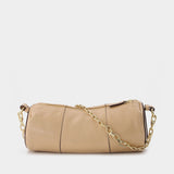 Sac Cylinder en Cuir Beige