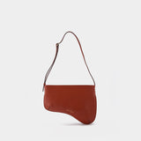 Sac Curve en Cuir Rouge