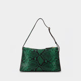 Sac Prism en Cuir Embossé Serpent Vert