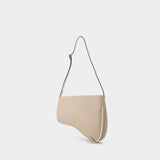 Sac Curve en Cuir Ivoire et Blanc