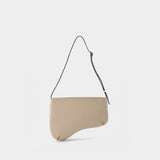 Sac Curve en Cuir Ivoire et Blanc