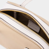 Sac Hourglass Bowling en Cuir Ivoire et Blanc