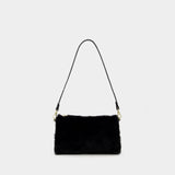 Sac Mini Prism en Cuir/Fausse Fourrure Noir
