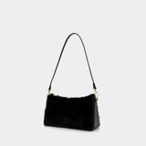 Sac Mini Prism en Cuir/Fausse Fourrure Noir