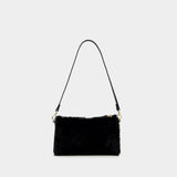 Sac Mini Prism en Cuir/Fausse Fourrure Noir