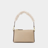 Sac Mini Prism en Cuir/Fausse Fourrure Beige