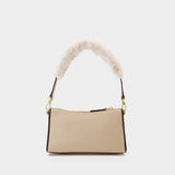 Sac Mini Prism en Cuir/Fausse Fourrure Beige