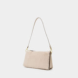 Sac Mini Prism en Cuir/Fausse Forrure Ivoire