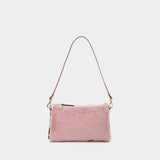 Sac Mini Prism en Cuir/Fausse Fourrure Rose