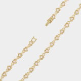Collier Round Brilliant Heart en Argent Plaqué Or