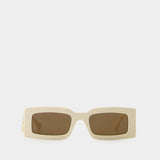 Lunettes De Soleil - Gucci - Ivoire/Marron