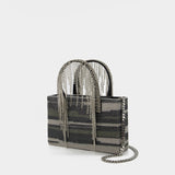 Sac À Main Midi Crystal Fringe - Kara - Strass - Rayures Noir