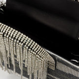 Sac À Main Midi Crystal Fringe - Kara - Strass - Rayures Noir