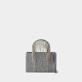 Sac à main Crystal Mesh Midi - Kara - Cuir - Blue Pixel