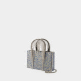 Sac à main Crystal Mesh Midi - Kara - Cuir - Blue Pixel