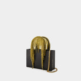 Sac À Main Midi Crystal Fringe - Kara - Cuir - Noir/Doré