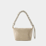 Pochette Crystal Mesh Cobra - Kara - Laiton - Beige