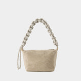 Pochette Crystal Mesh Cobra - Kara - Laiton - Beige