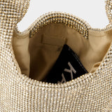 Sac Porté Épaule Crystal Mesh Wine Cooler - Kara - Maille - Beige