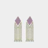 Boucles d'Oreilles Scorpios en Laiton Blanc et Violet
