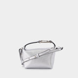 Sac Tiny Moon en Cuir Argenté