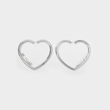 Boucles d'Oreilles Cœur en Argent