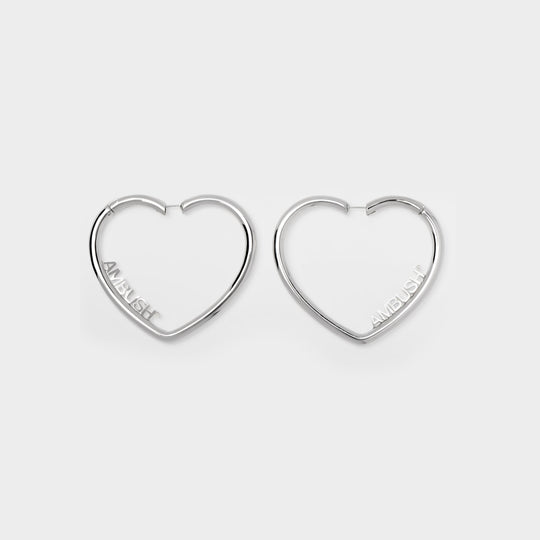 Boucles d'Oreilles Cœur en Argent