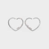 Boucles d'Oreilles Cœur en Argent