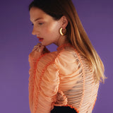 Boucles d'Oreilles Ada Large en Laiton Doré