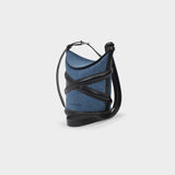 Sac Hobo The Curve - Alexander Mcqueen - Coton - Denim/Noir