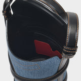 Sac Hobo The Curve - Alexander Mcqueen - Coton - Denim/Noir