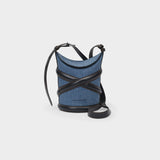 Sac Hobo The Curve - Alexander Mcqueen - Coton - Denim/Noir