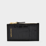Portefeuille Small Zip Pouch W/Cc - Alexander Mcqueen - Cuir - Noir