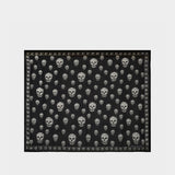 Écharpe Ca Skull 104X120 - Alexander Mcqueen - Laine - Noir/Ivoire