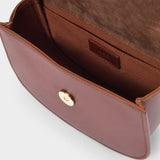 Sac Mini Geneve On Strap Noisette en cuir de veau lisse