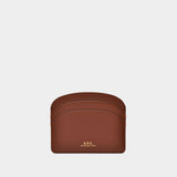 Porte Carte Demi-Lune - A.P.C. - Cuir - Noisette