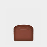 Porte Carte Demi-Lune - A.P.C. - Cuir - Noisette