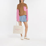 Hobo Bag B-Army - Balmain - Toile - Crème/Rose