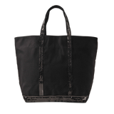 Cabas L + Zippé en Toile Noire et Sequins