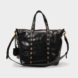 Sac Zippy Pm en Cuir Craquelé Noir