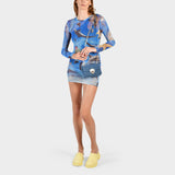 Sac Nano Moon en Cuir Violet