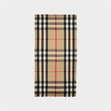 Echarpe Half Mega en Cachemire Beige Check
