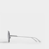 Lunettes de Soleil en Métal Argenté