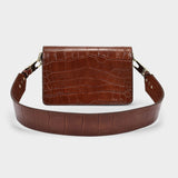 Sac Hobo Shoulder - Chylak - Cuir Embossé Croco - Caramel Glossy