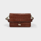 Sac Hobo Shoulder - Chylak - Cuir Embossé Croco - Caramel Glossy