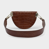 Sac Hobo Saddle - Chylak - Cuir Embossé Croco - Caramel Glossy