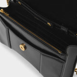 Portefeuille Hourglass sur chaine en Cuir Noir