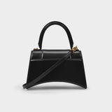 Sac Hourglass S en Cuir Noir Brillant
