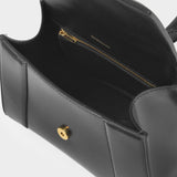 Sac Hourglass S en Cuir Noir Brillant