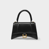 Sac Hourglass S en Cuir Noir Brillant